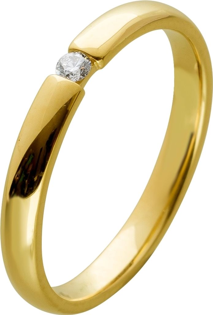 Brillantring Spannring Gelbgold 585 14 Karat Solitär Diamant 19