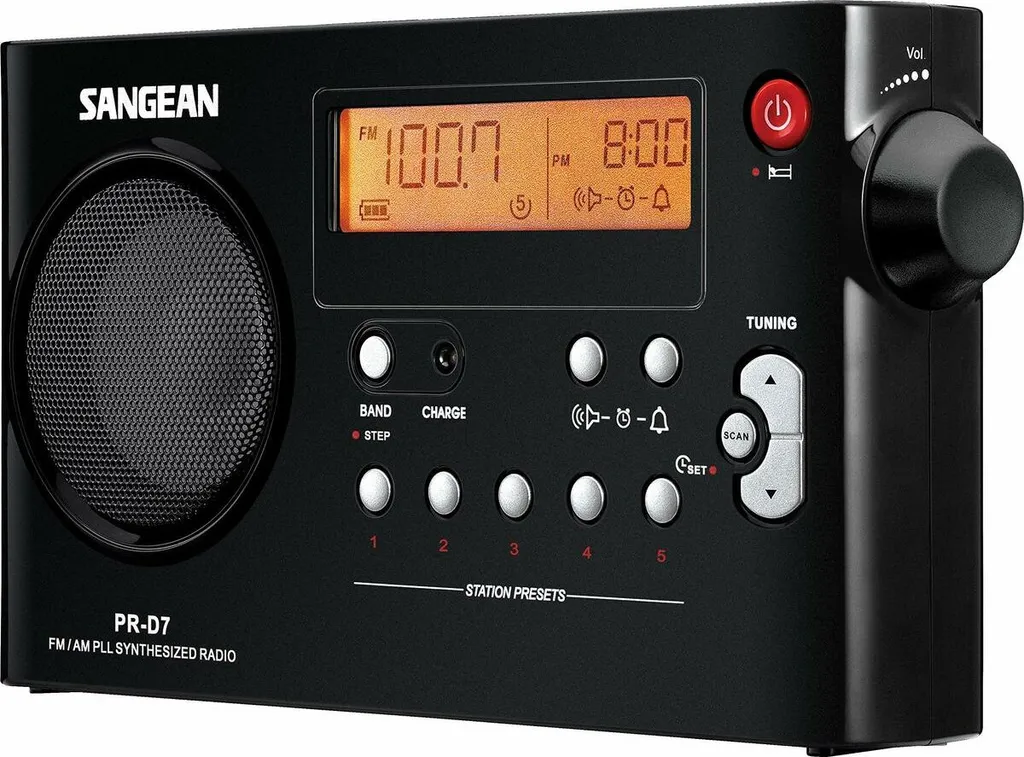 Radio Portable Sangean PR-D7 Rechargeable avec 10 Présélections
