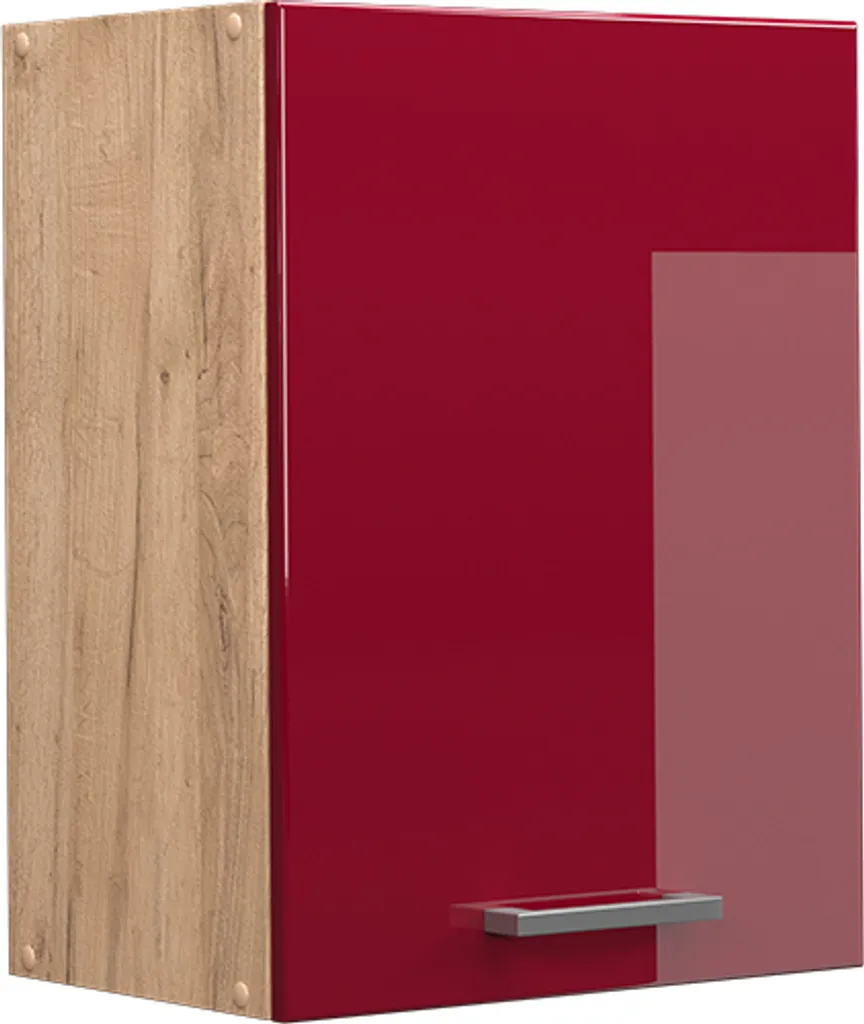 Placard mural de cuisine rouge laqué 45 cm Vicco R-Line pour rangement