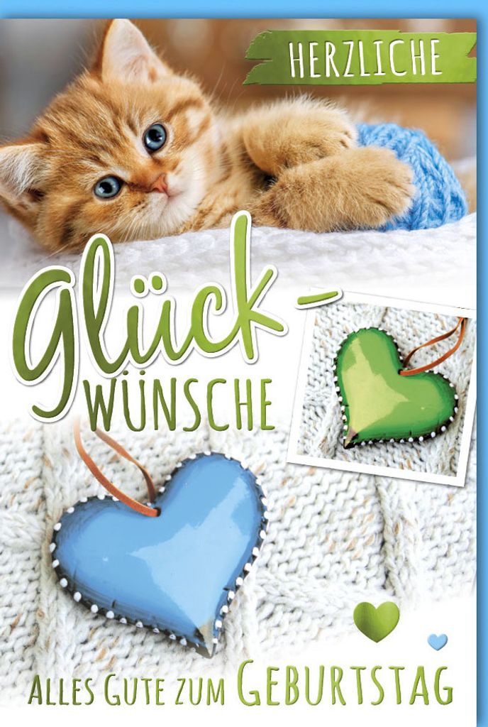 Geburtstag - Glückwunschkarte im Format 11,5 x 17 cm mit Umschlag