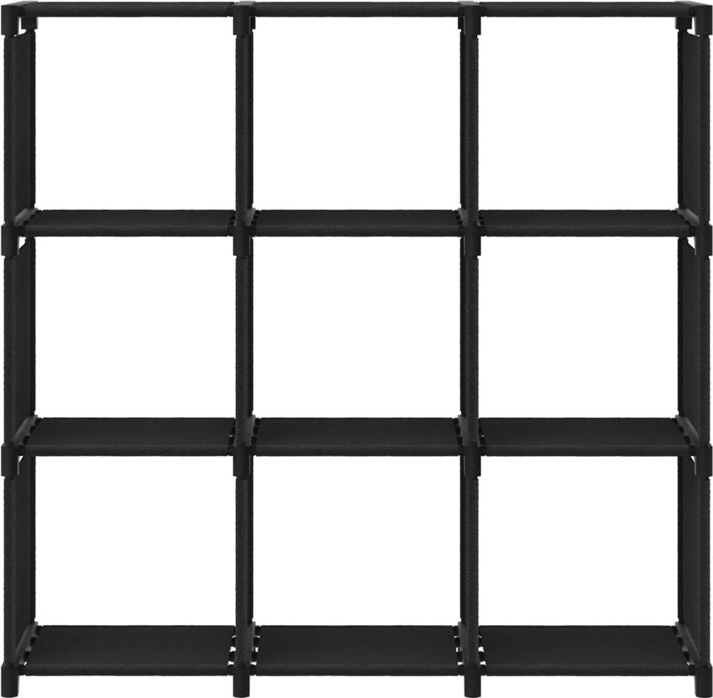 vidaXL Würfelregal mit 9 Fächern Schwarz 103x30x107,5 cm Stoff
