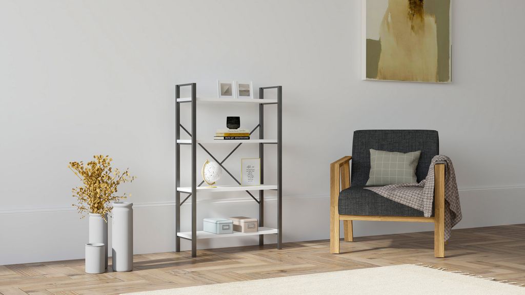 Skye Decor, Mina - White, libreria, bianca, 100 % MELAMINE Immagine del prodotto 