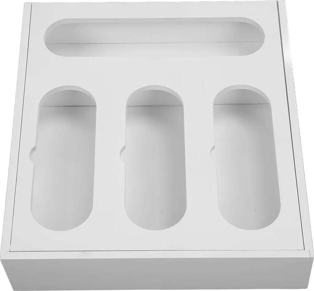 Boîte de rangement bambou blanc design pour sacs alimentaires de maison