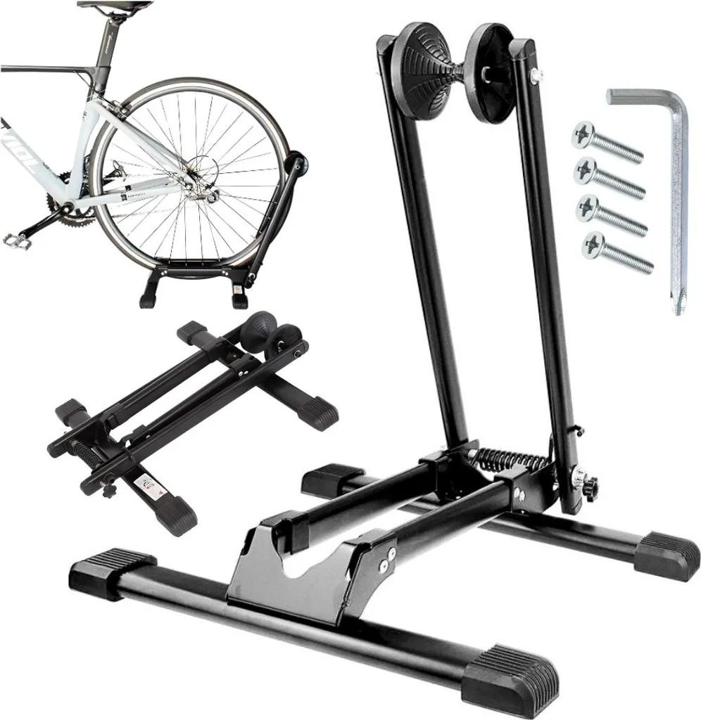 Support vélo anti-chute stable et pliable pour roue avant ou arrière 27,5"