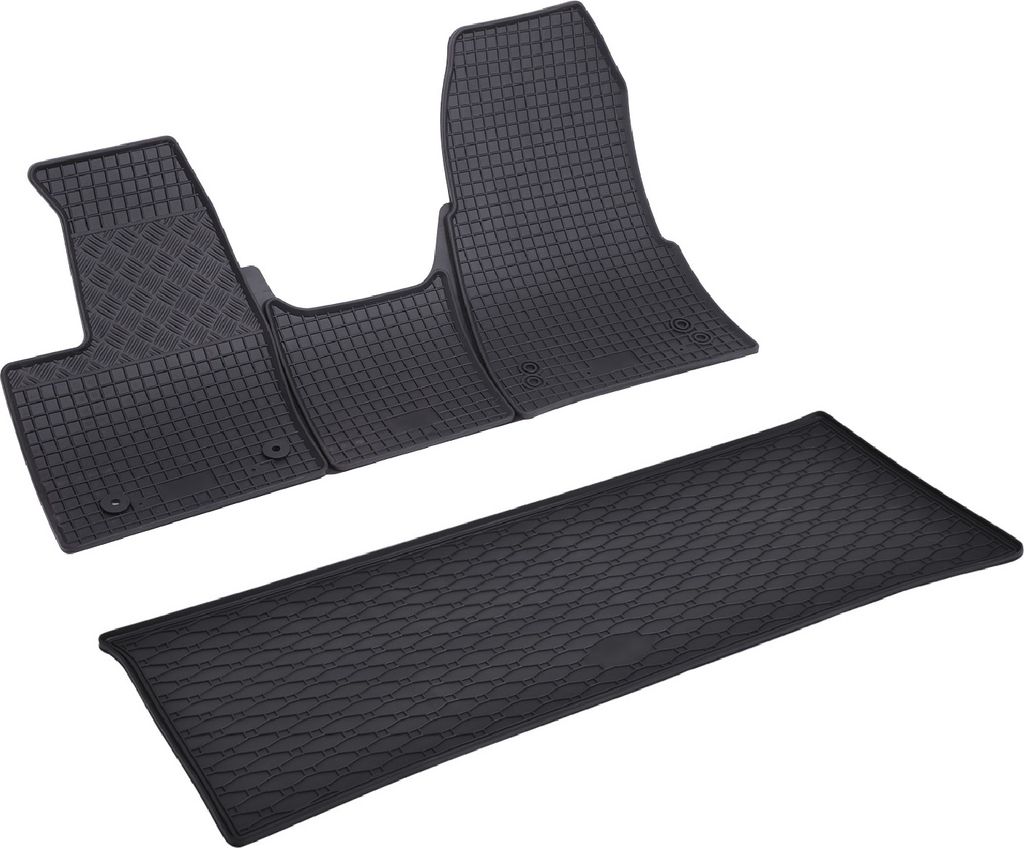 Z550046 Kofferraumwanne+Fußmatten passend für Ford Tourneo Custom 1+1 / 1+2 (Automatik) 1 Facelift Kleinbus 2018-2023