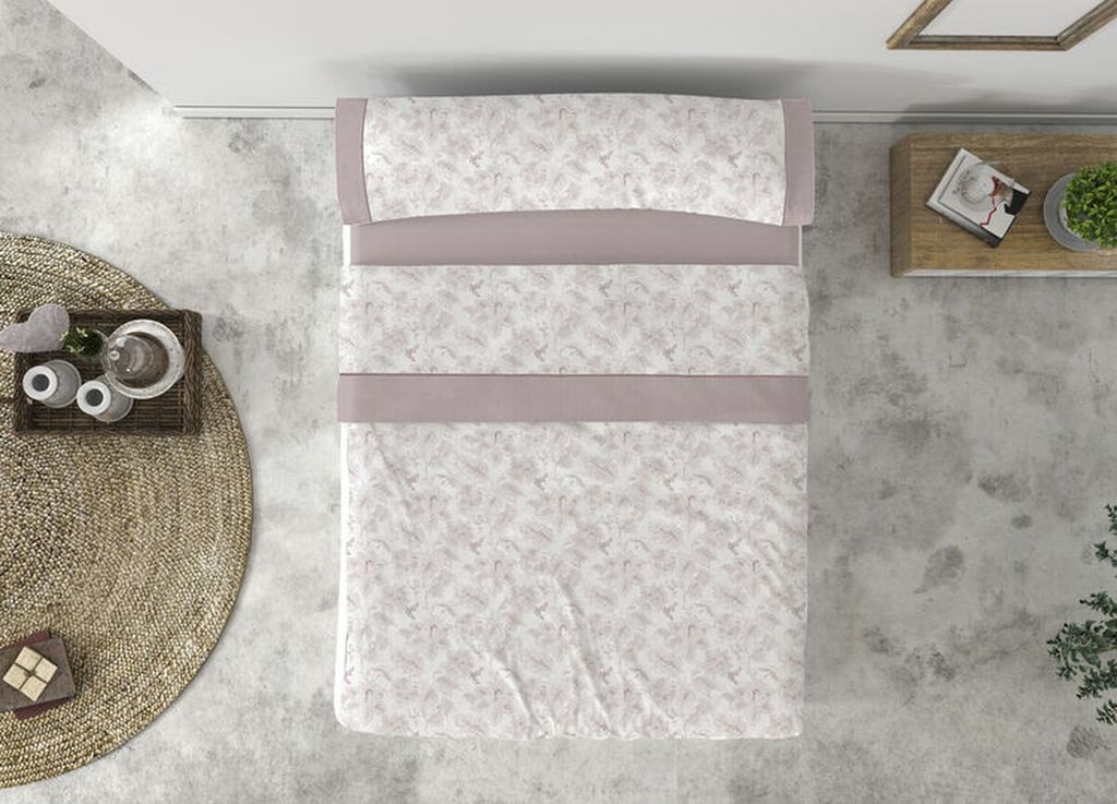 Queen Weaves Bettwäsche-Set ADELIA Pink Bed 180 4 Stück