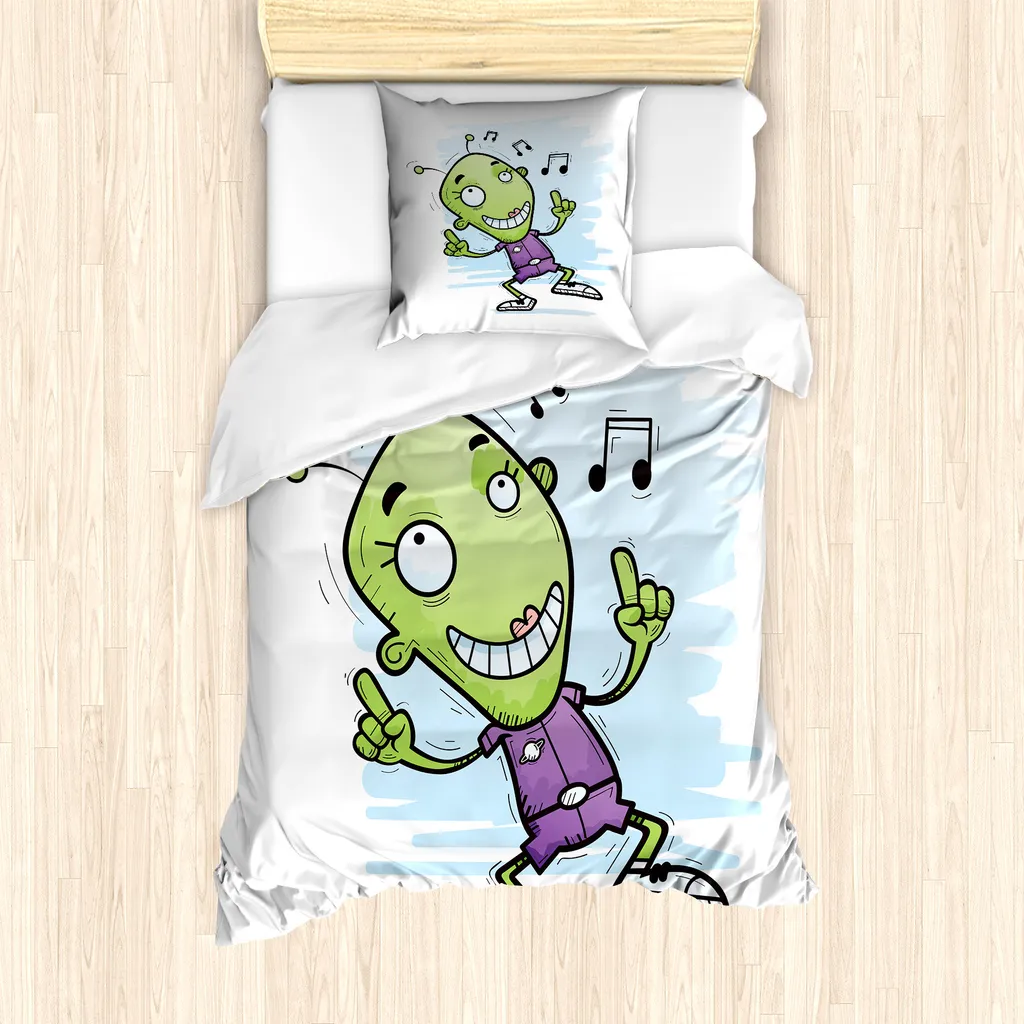 OFFERTA Set Copripiumino Singolo Alieno ABAKUHAUS - Verde Trendy