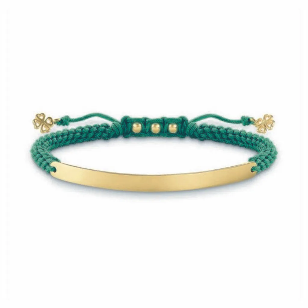 Thomas Sabo Little Secret LBA0061-848-6 Bracciale Cordino Nero Argento