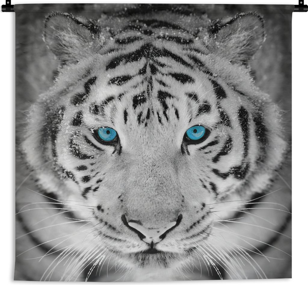 MuchoWow Wandteppich Wandbehang Tiger - Winter - Tiere 60x60 cm Tapisserie Dekoration Wandtuch - Dekorationen - Wand Decke