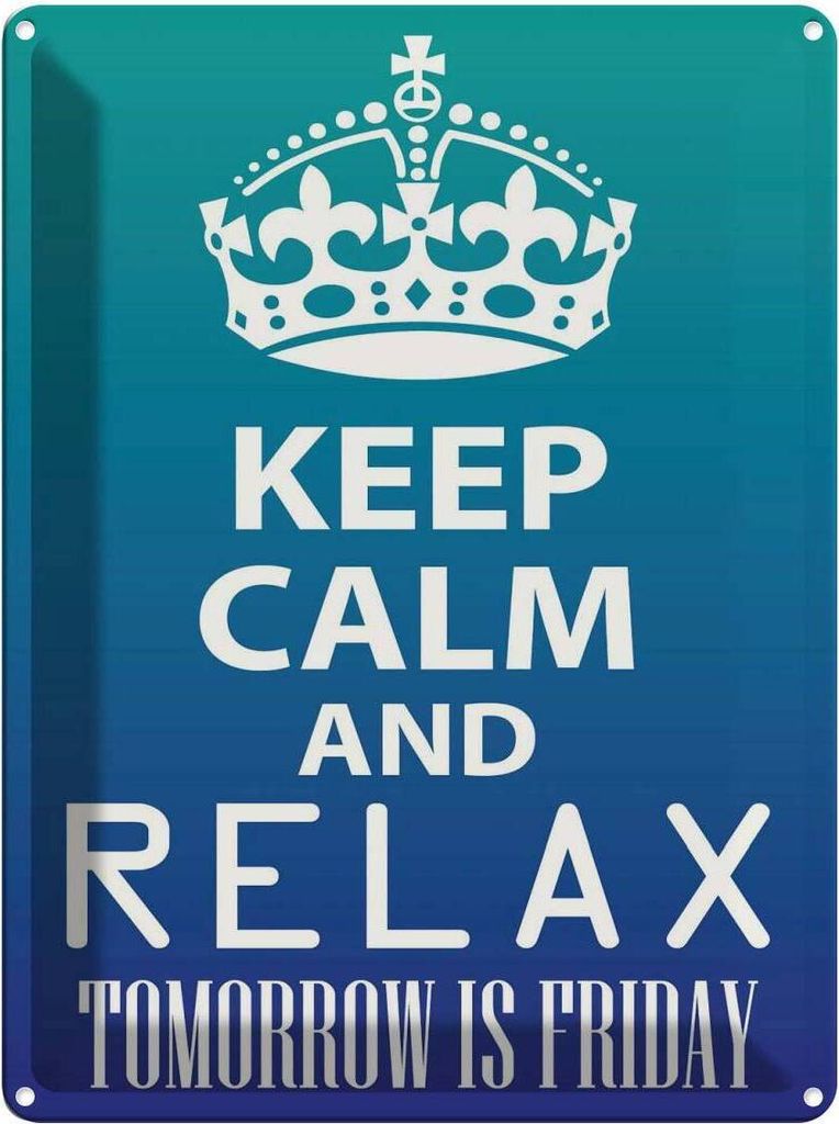vianmo Blechschild 40x30 cm Keep Calm and relax is Friday Yoga