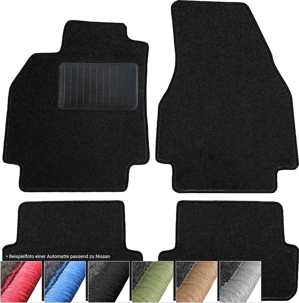 moto-MOLTICO Fußmatten Auto Velours Autoteppiche Schwarz Automatten Set 4-teilig passend für Nissan Primastar II Opel Vivaro II Renault Trafic II...