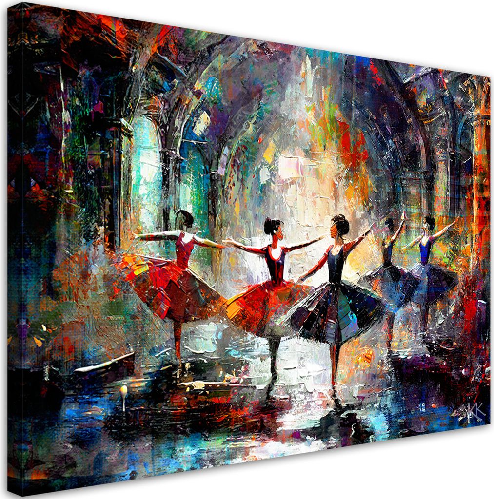 Leinwandbild Balletttänzer Tanz Musik 120x80 Feeby Violett bild für die wand bereit zum aufhängen