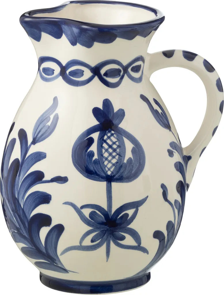 Pichet Moyen J-Line Granada en Céramique Peinte avec Motifs Bleus