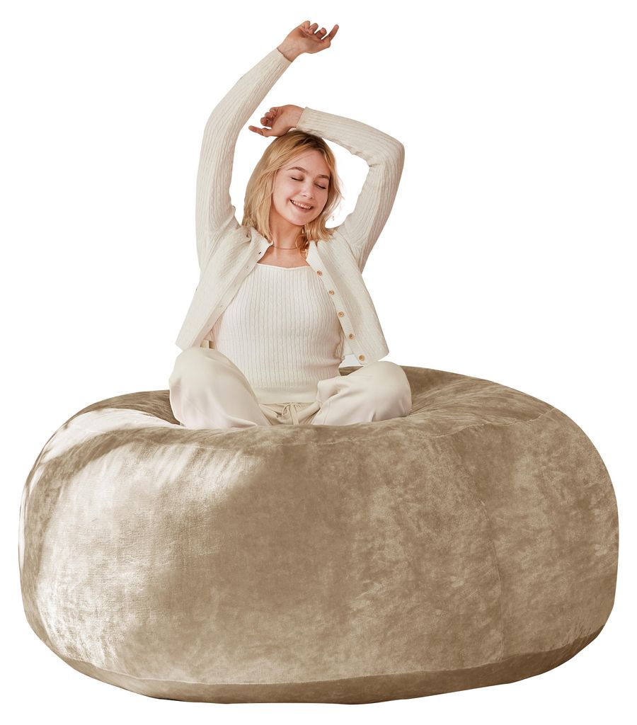 MODFU Sitzsack Sofa Komfortsitz 1 Sitzer formbar platzsparend Relaxsitz vielseitig nutzbar für kleine Wohnungen Aprikose