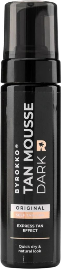 Byrokko Tan Mousse dunkle Selbstbräunung in einem dunklen Produktbild 