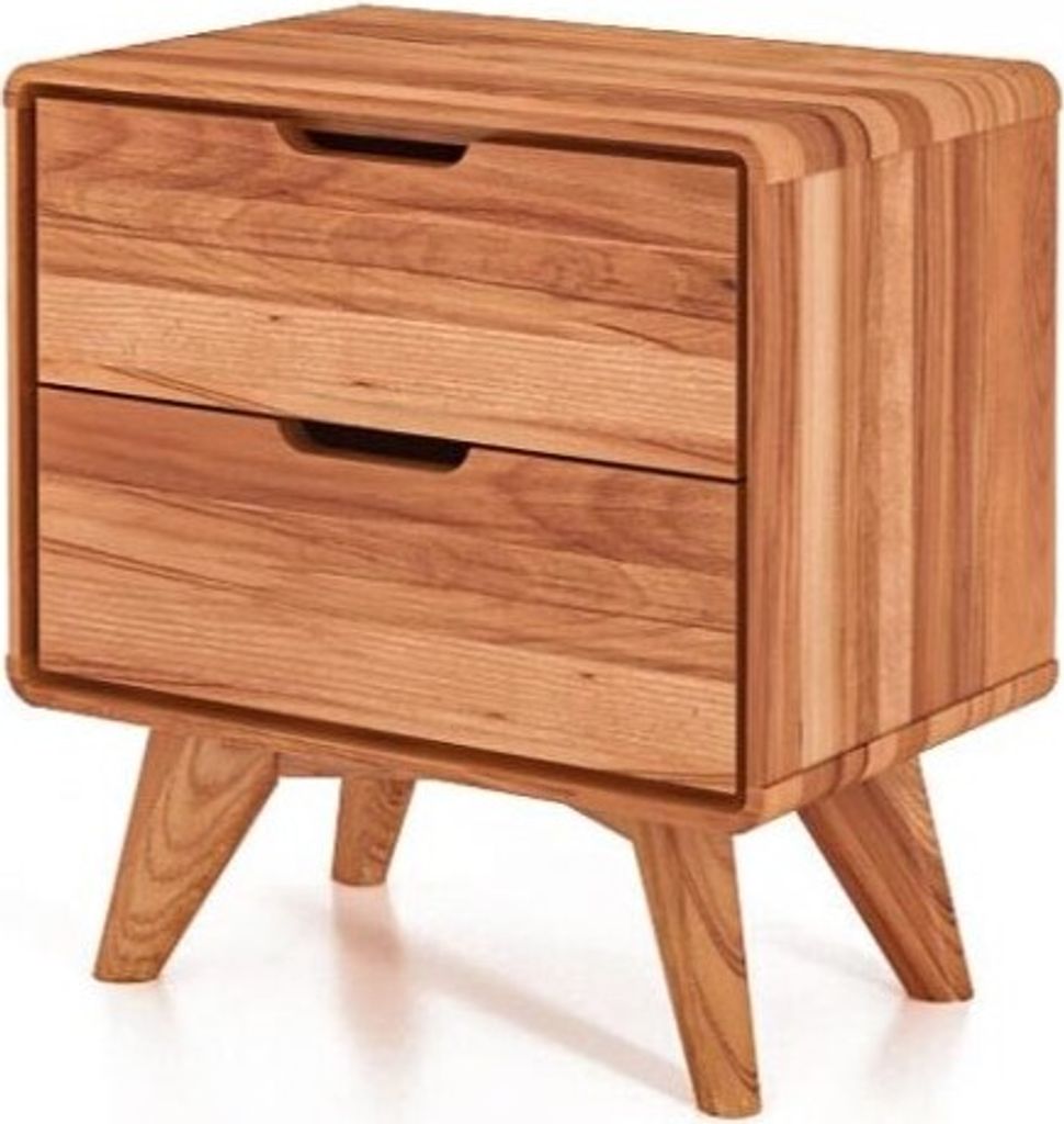 Nachttisch Gerg 1 aus Kernbuche massiv 47x30x48 cm mit 2 Schubladen