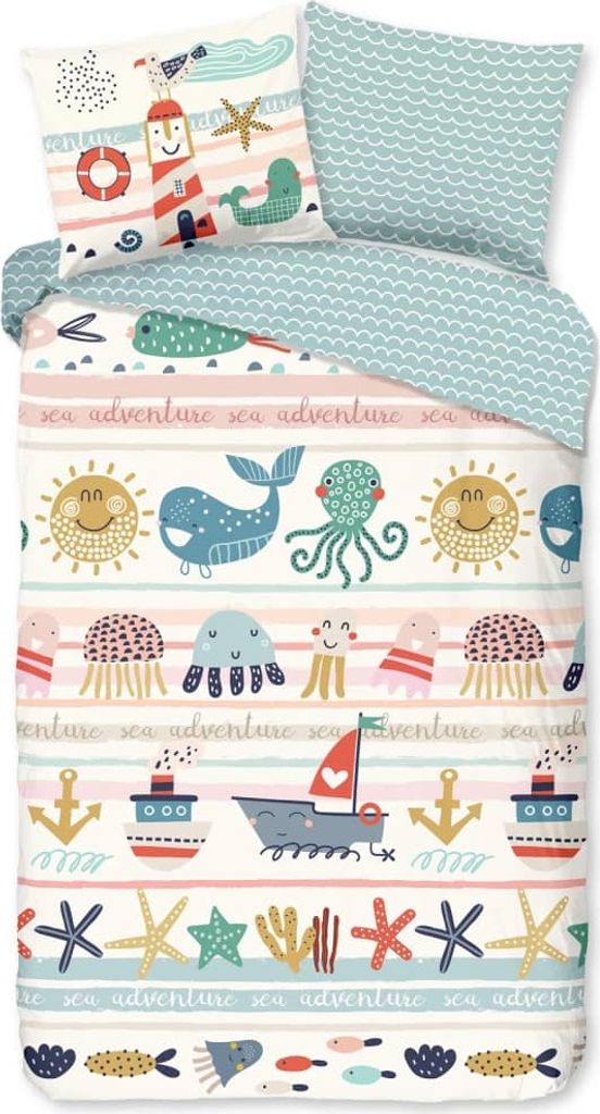 Good Morning Kinder Bettwäsche-Set SEA 140x200/220 cm Cremeweiß