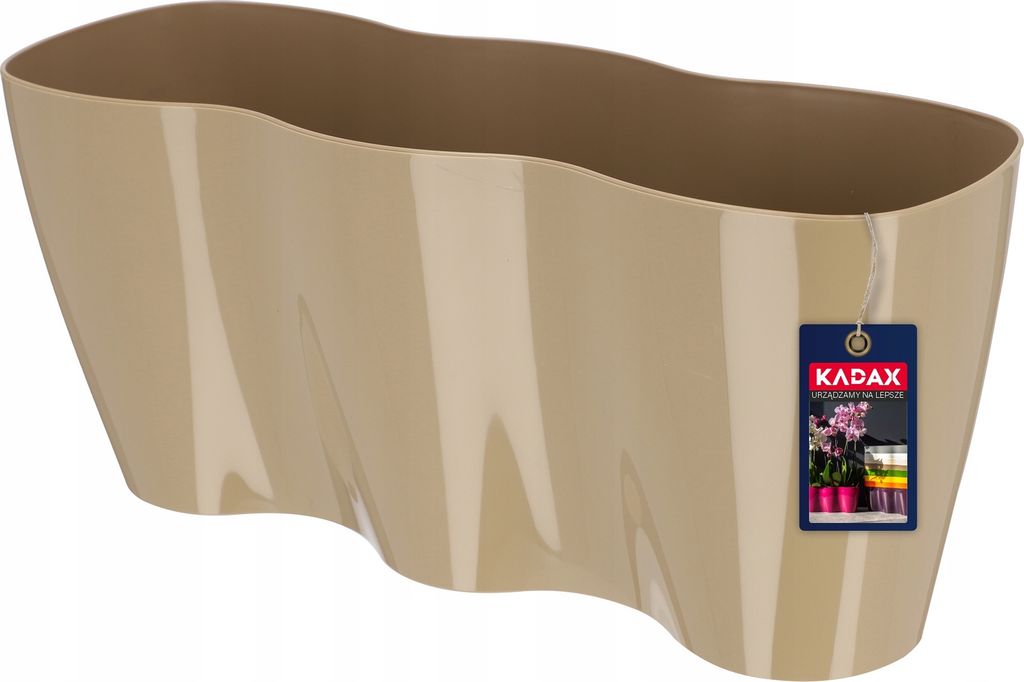 KADAX Blumentopf für Innen "Fermo", Blumentöpfe, Pflanztopf aus Kunststoff, Blumenkübel, Beige, 35 cm