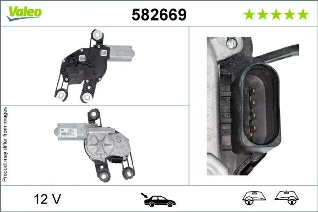Moteur d'essuie-glace arrière pour Seat Tarraco et Leon Valeo 582669 12V