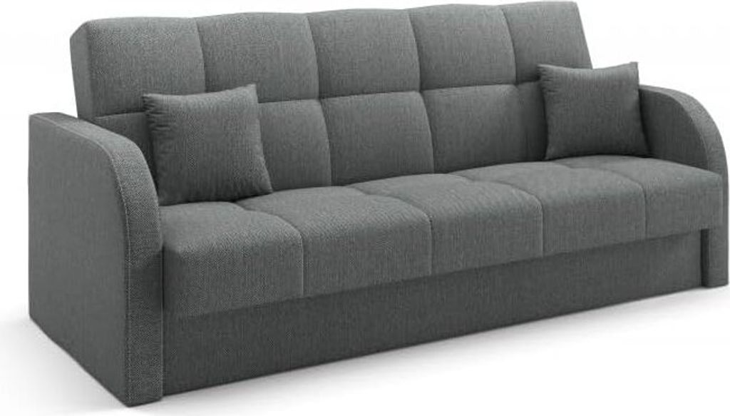 LIKMA Dunkelgrau Ausziehbar 3 Sitzer Sofa Togo 214x93x85 cm Schlaffunktion Bettzeugbehälter Sofa mit Bettfunktion Schlafsofa Couchgarnitur Sofas &...