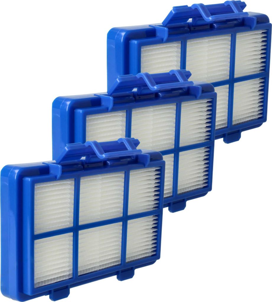 vhbw 3x Staubsaugerfilter kompatibel mit Philips PowerGo FC8299/61, FC8299/01 Staubsauger - HEPA-Filter Blau Weiß
