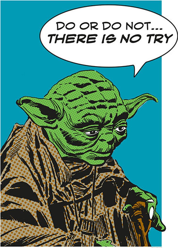 Wandbild - Star Wars Classic Comic Quote Yoda - Größe 50 x Produktbild 