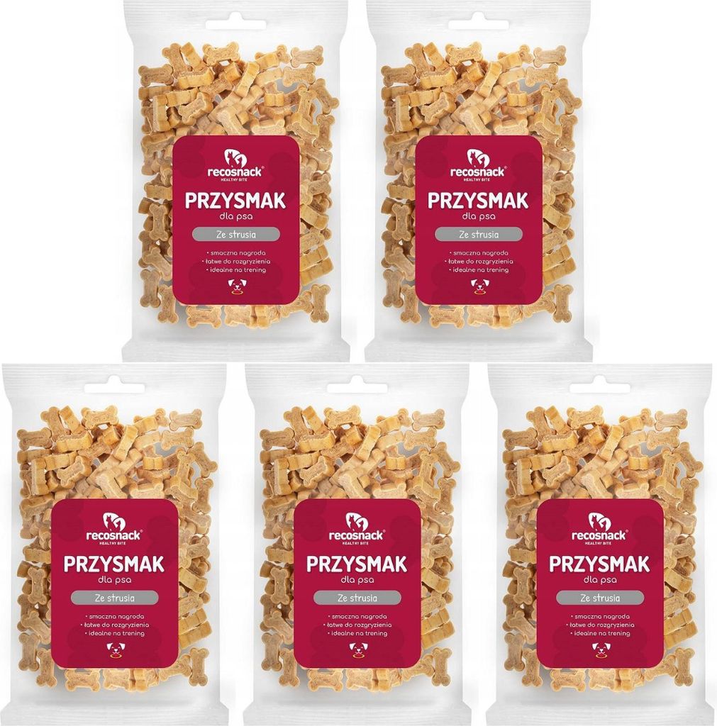 Recosnack Straußenwürfel Hundeleckerli 100g (5-er pack)