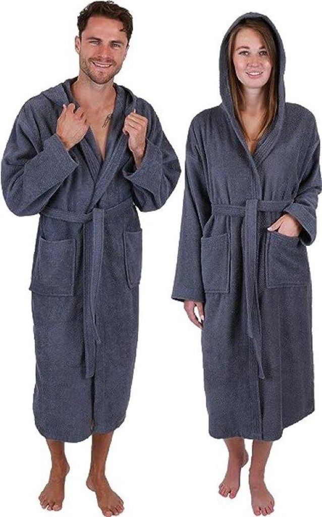Badjas met capuchon voor dames en heren - 100% katoen, Productafbeelding 