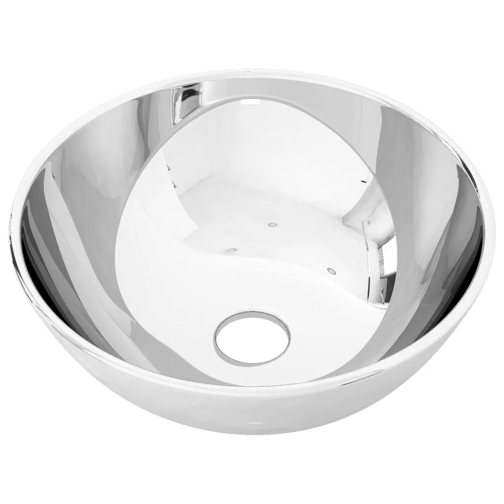 Lavandino Ceramica Argento 28 cm vidaXL | Design da Appoggio Rotondo
