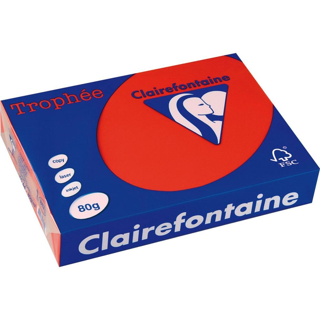 Uniwersalny papier Clairalfa trophy A4 80 g koralowa Zdjęcie produktu 