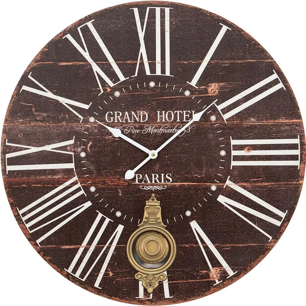 Orologio da parete Clayre & Eef 58x4 cm Marrone MDF