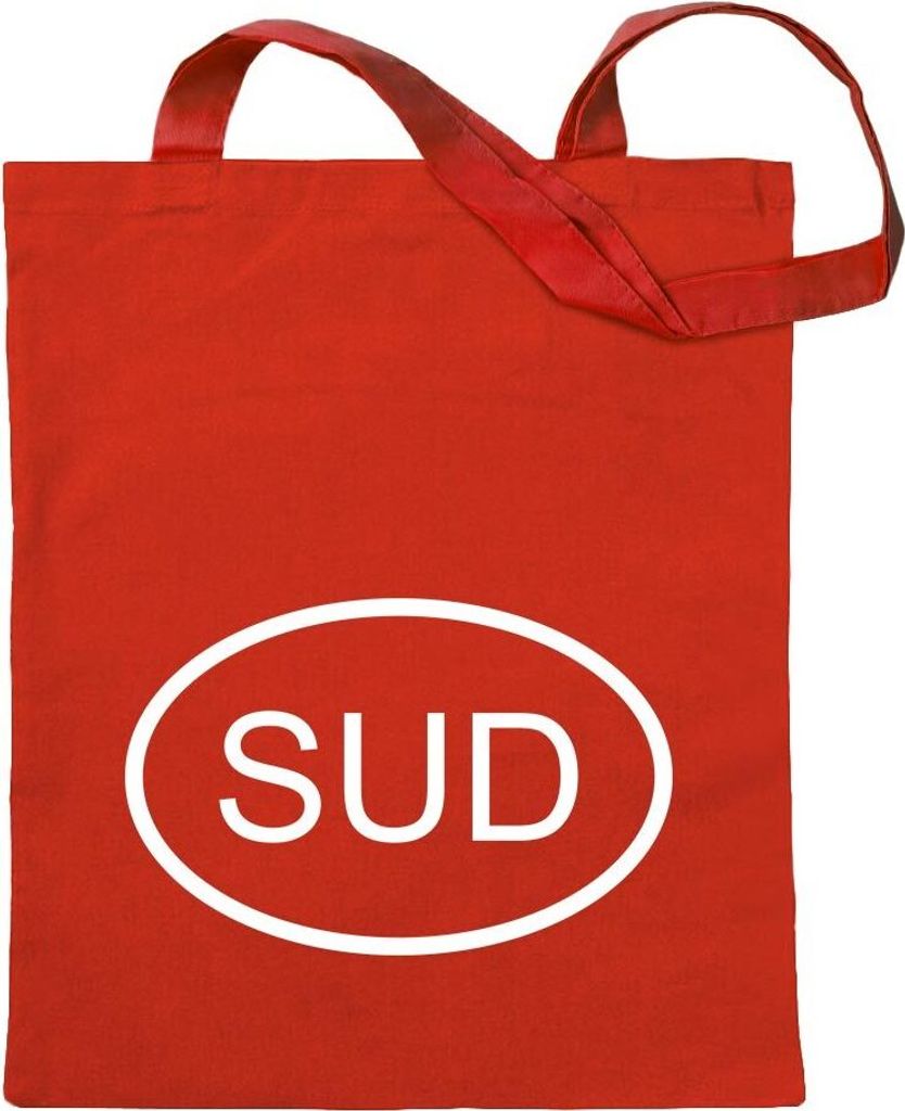 Kiwistar - Baumwolltasche - rot - Sudan SUD - Turnbeutel Fun Rucksack Sport Beutel Gymsack Ziehgurt
