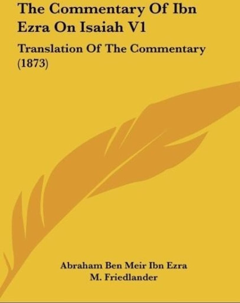The Commentary Of Ibn Ezra On Isaiah V1