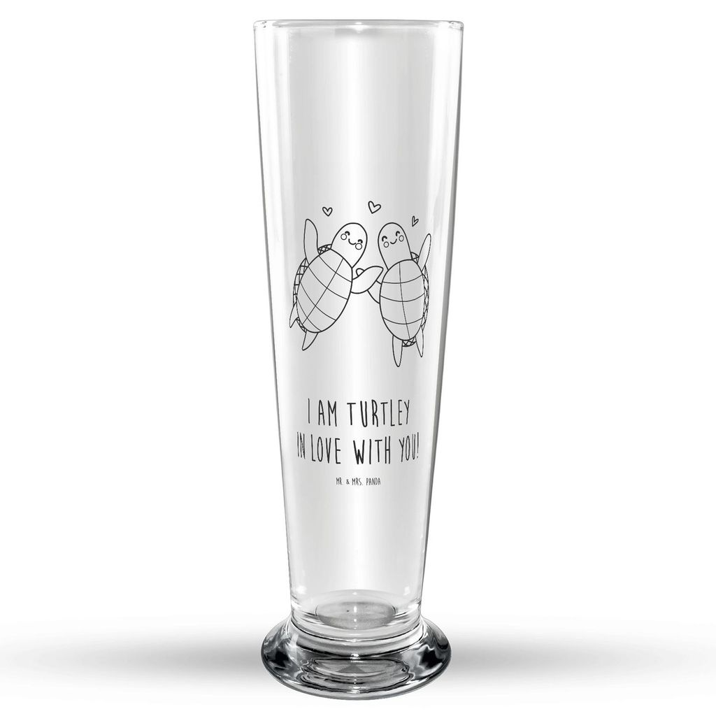 Mr. & Mrs. Panda Bierglas Schildkröten Paar - Transparent - Geschenk, Weizenbier Glas, Freund, für Frauen, Hochzeitstag, Freundin, Valentinstag, ...
