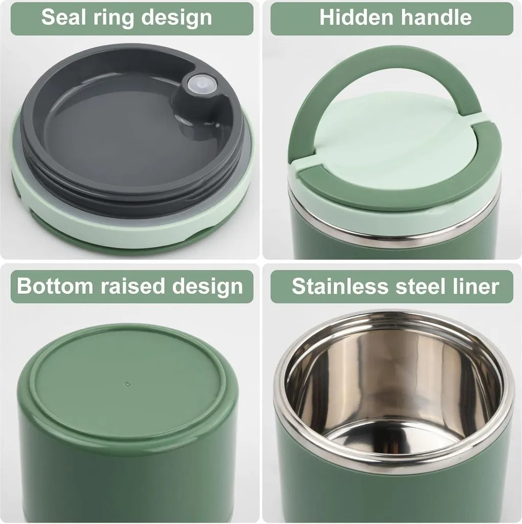 Lunch Box Termica 1000ml: Portapranzo Ufficio Elegante e Ermetico - 2