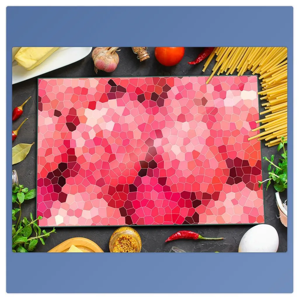 Offerta Copri Piano Cottura Vetro 80x52 Rosa Astratto - Prezzo Speciale - 3