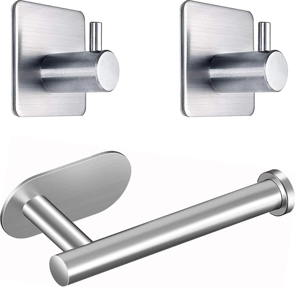 Toiletpapierhalter ohne Bohren, WC-Rollenhalter, selbstklebend, Toilettenrollenhalter, selbstklebend, WC-Rollenhalter, rostfreier Stahl, Papierhalt...