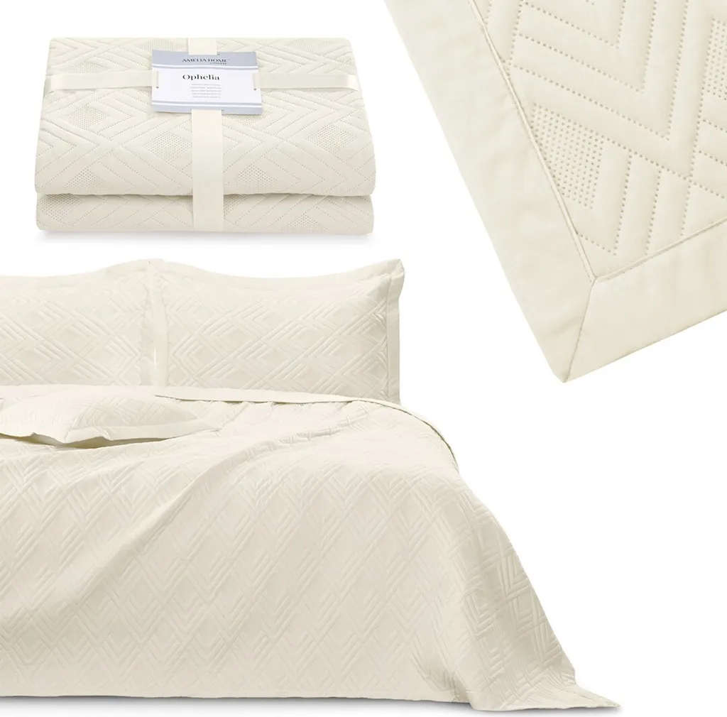 Copriletto Matrimoniale Ophelia Beige 240x260 - Trapunta Lavabile