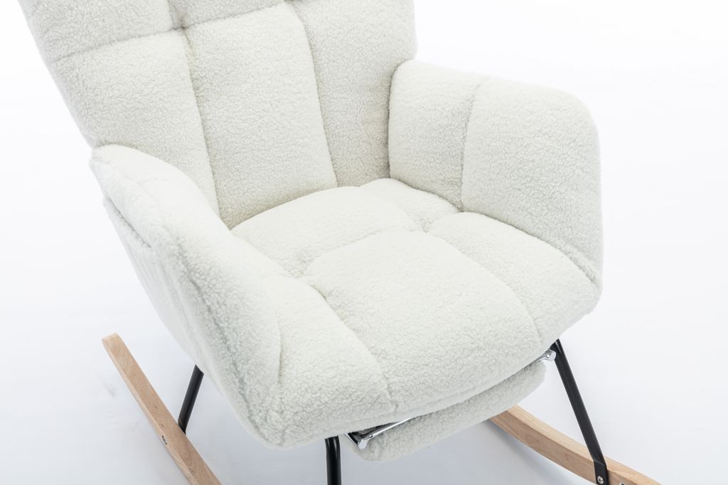 Weiß Teddy Plüsch Lounge-Sessel Babyschaukelstuhl Produktbild 8