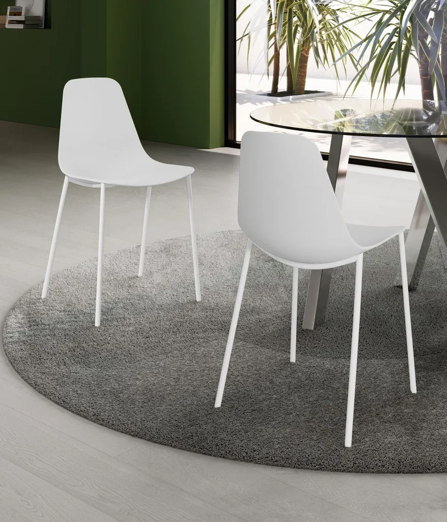 Chaise Frida Blanche en Polypropylène Lot de 4 - Empilable et Robuste - 2