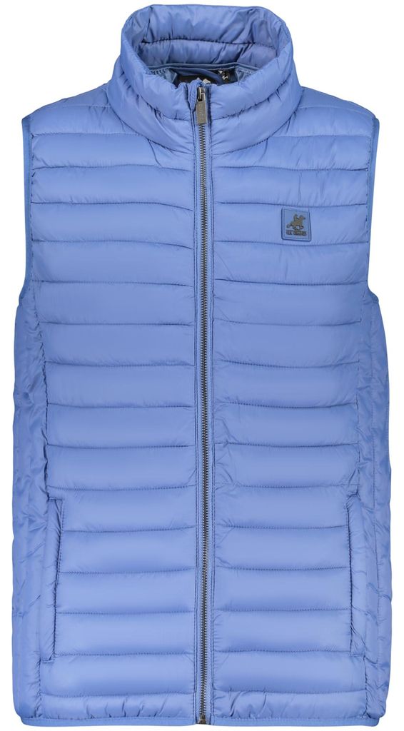 Ärmellose Herrenjacke in Blau mit Taschen und Reißverschluss