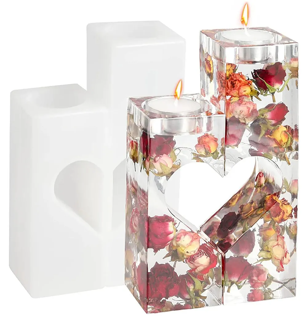 Moule silicone pour bougie cœur - Idéal décoration mariage et DIY époxy