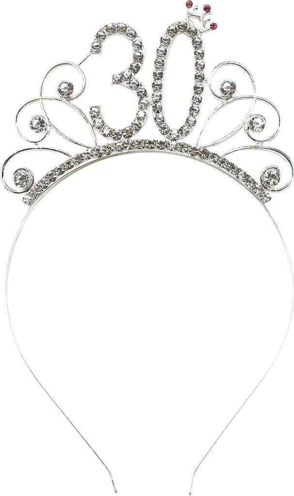 Oblique Unique Haarreifen Zahl 30 mit Diamanten + Krone Produktbild 