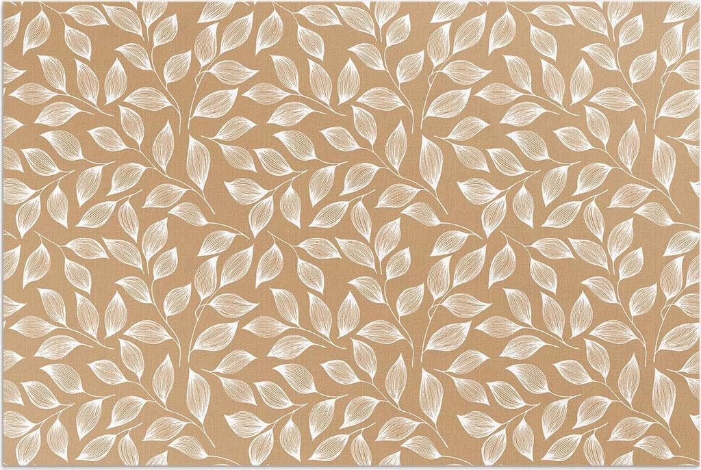 Boho Linerane Zweige mit Blättern – Vinylteppich – 140x210 cm – Outdoor Teppich – Terrasse – Wetterfest – Modern