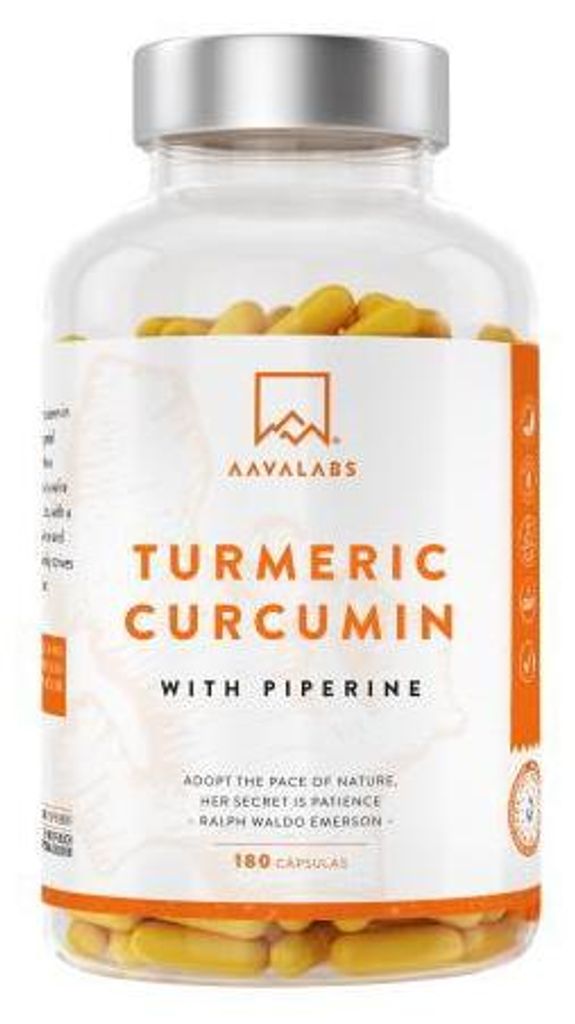 Aavalabs Curcumine+Pipérine gélules végétaliennes 180 Image du produit 