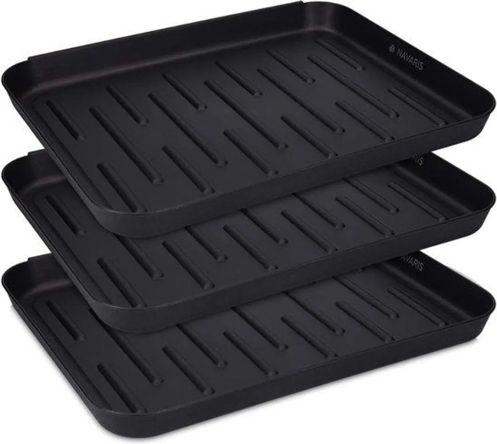 Tapis d'entrée noir 3 pièces pratique pour une maison propre et rangée