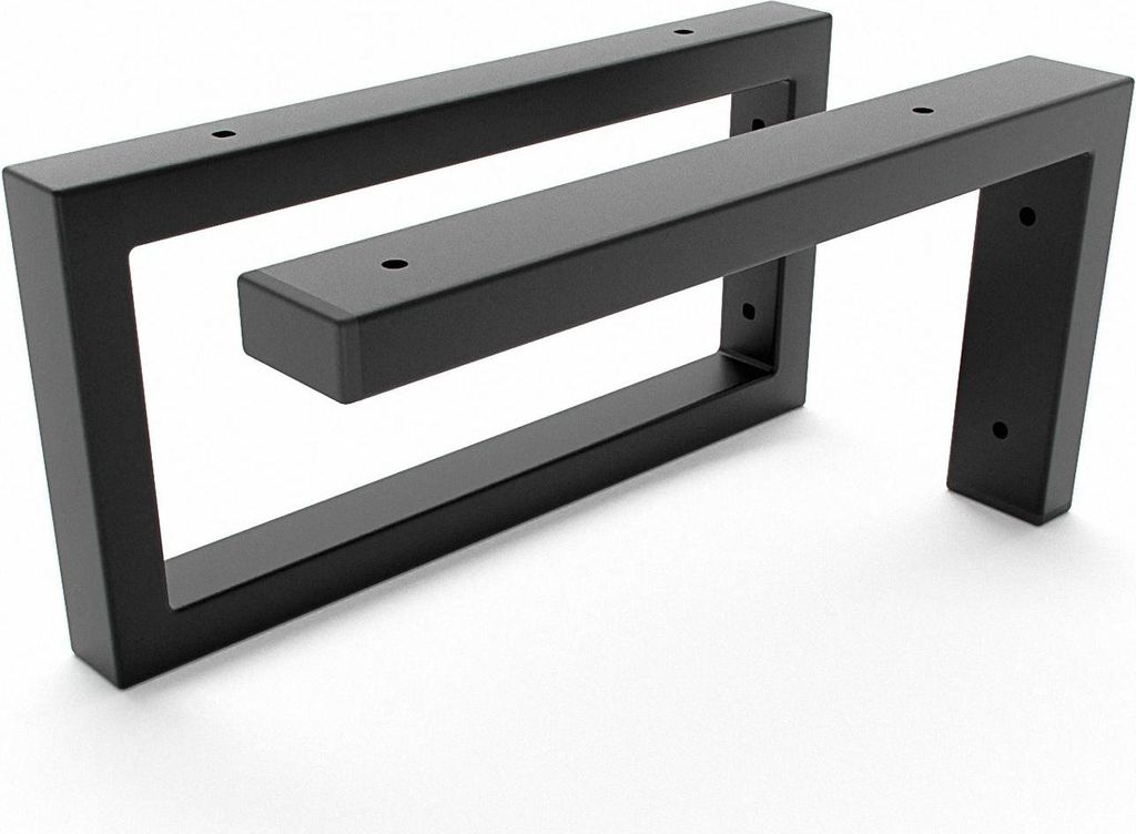 HEVVA - Waschtischhalterung 2er Set RHEIN-MAIN - 25 cm Tiefe, Schwarz