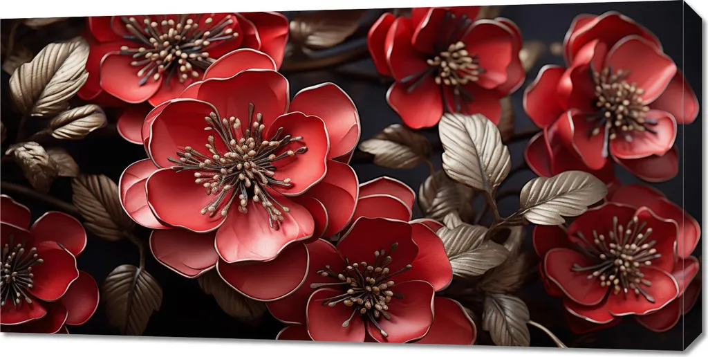 Habiller un Mur Vide : Tableau 100x50 cm Une Histoire Fleurie Grand Format