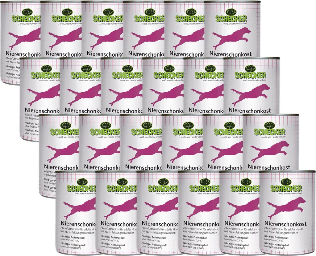 24 x 410g Schecker Nierenschonkost - Nassfutter für Hunde mit Nierenschädigungen