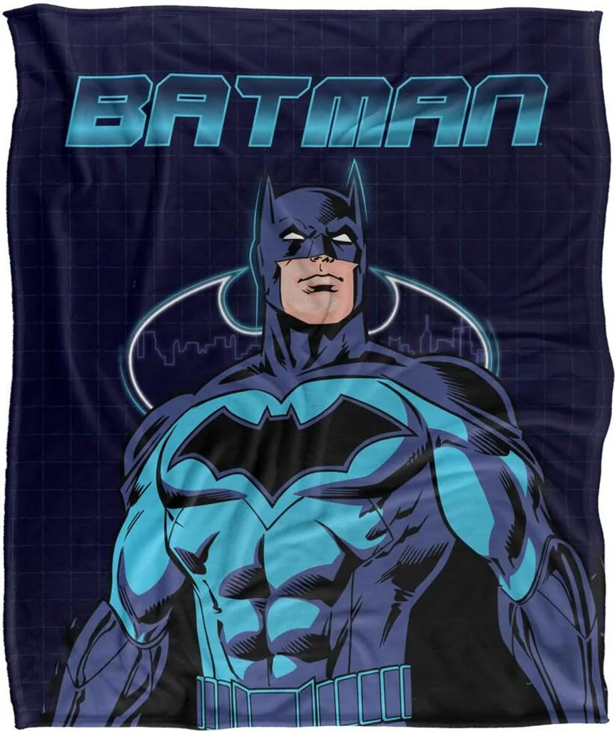 Plaid Batman Scène de Ville - Couverture Multicolore pour Lit et Canapé